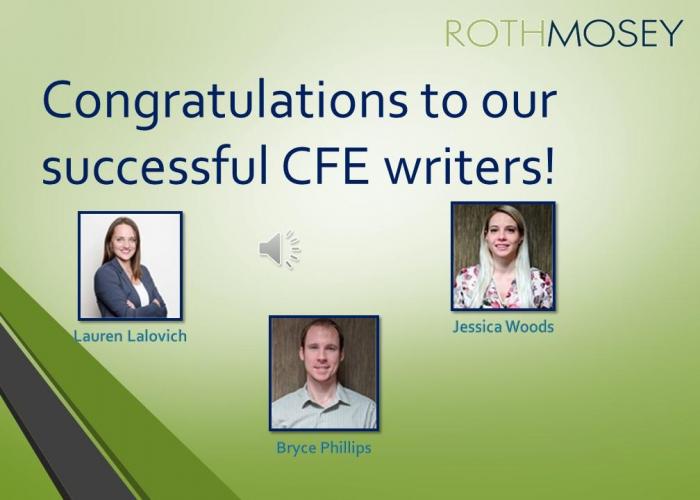 Congratulations to our Successful CFE Writers
